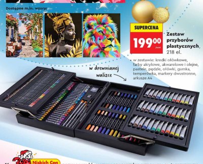 Zestaw przyborów plastycznych 218 el. promocja w Biedronka