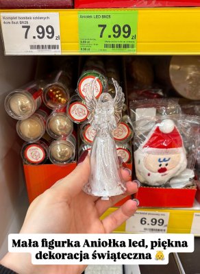 Aniołek LED, figurka dekoracja świąteczna promocja w Dino
