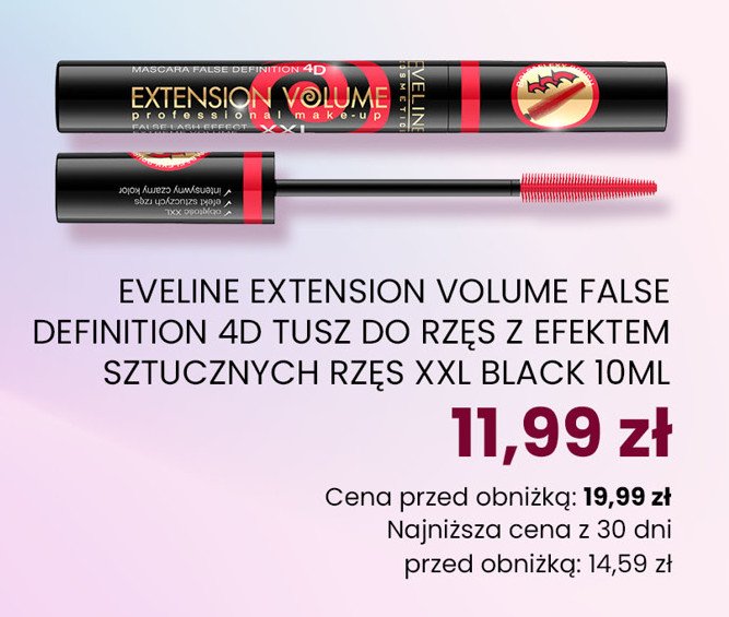 Maskara 4d false definition Eveline extension volume promocja