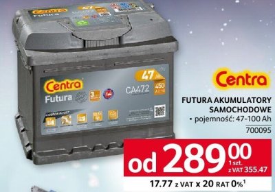 Akumulator samochodowy Futura 47 Ah 470A Centra promocja w Selgros