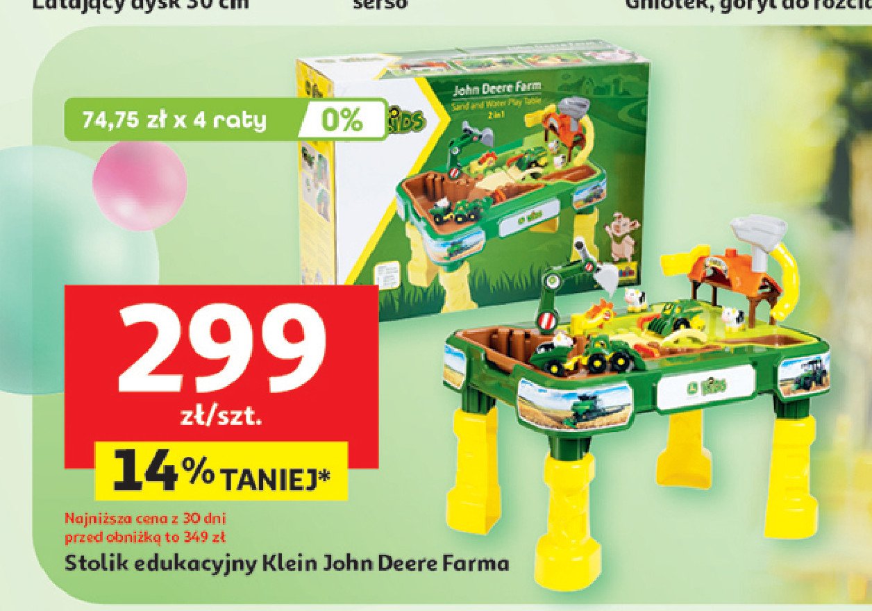 Stolik edukacyjny john deere farma promocja w Auchan