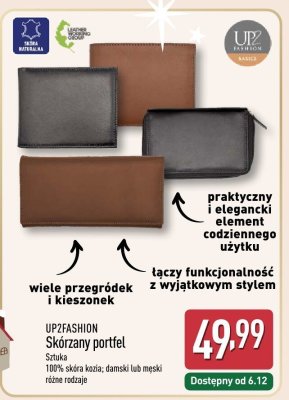 Portfel UP2FASHION Skórzany portfel promocja w Aldi