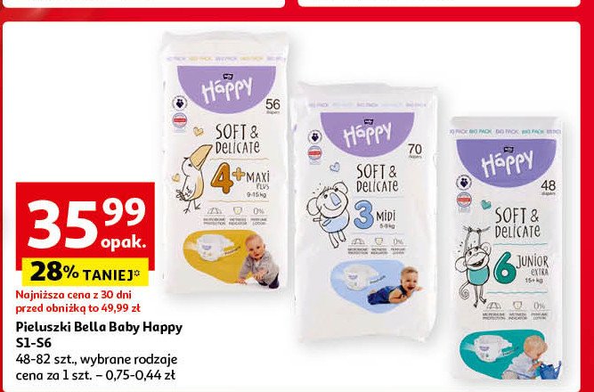 Pieluchy 3 midi 5-9 kg Bella baby happy	soft & delicate promocja