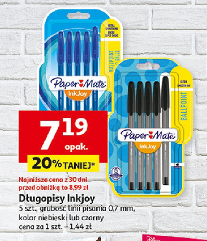 Długopis inkjoy 100st niebieski Paper mate promocja