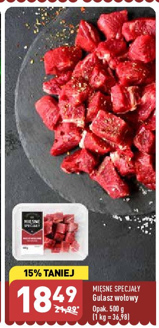 Gulasz wo艂owy Mi臋sne specja艂y zawsze 艣wie偶e (aldi) promocja
