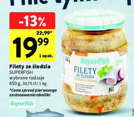 Filety śledziowe z krojoną cebulką Superfish promocja