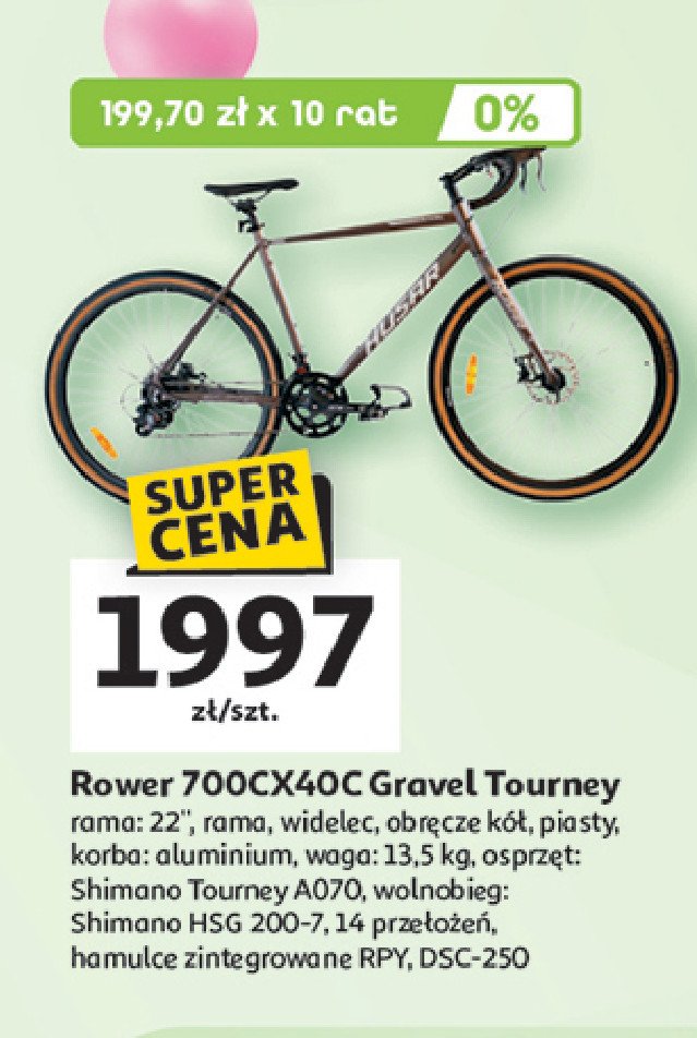 Rower gravel 700cx40c Husar promocja w Auchan