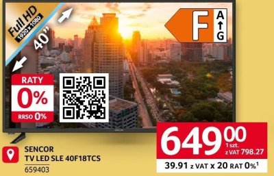 Telewizor Sencor SLE 40F18TCS promocja w Selgros