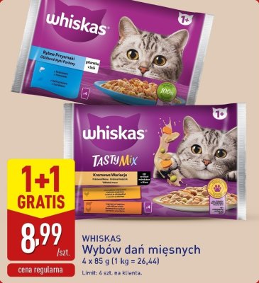 Karma mokra dla kota - Wybór dań mięsnych 1+1 GRATIS promocja w Aldi