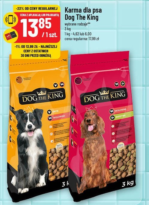 Karma dla psa z kurczakiem Dog the king promocja w POLOmarket