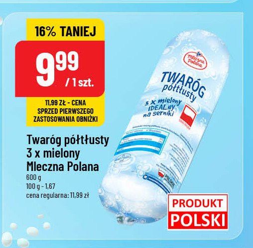 Twaróg półtłusty 3x mielony Mleczna polana promocja