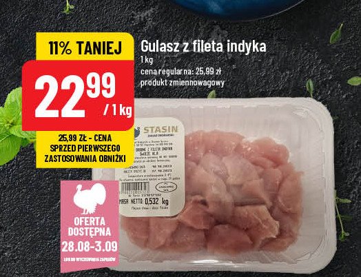 Gulasz z fileta indyka STASIN promocja