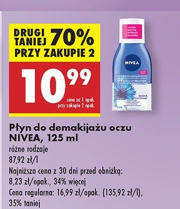 Płyn do demakijażu oczu dwufazowy delikatne okolice oczu Nivea face essentials promocja w Biedronka