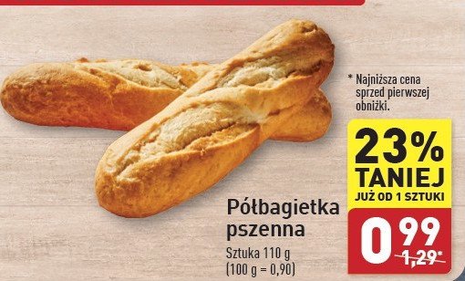 Półbagietka pszenna promocja w Aldi