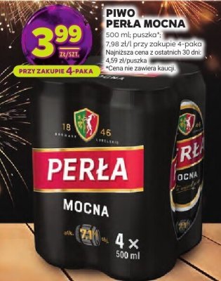 Piwo Perła Mocna 500 ml puszka 4-pak promocja w Stokrotka