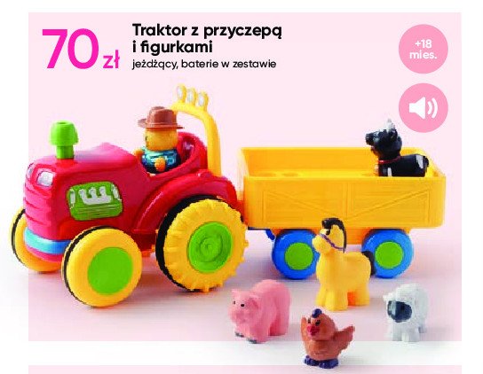 Traktor z przyczepą i figurkami promocja w Pepco