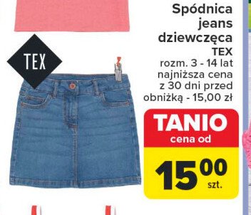 Spódnica jeans dziewczęca Tex promocja