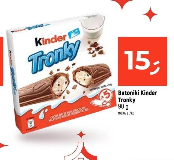 Batoniki Kinder tronky promocja w Dealz