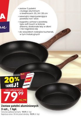 Zestaw patelni aluminiowych 3 szt., 1 kpl. Twój Market promocja w Twój Market