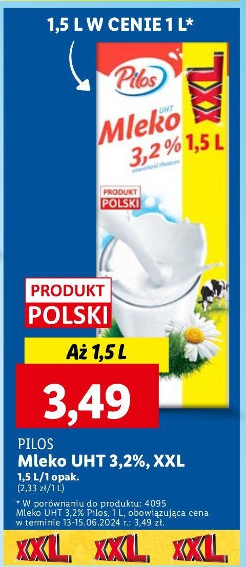 Mleko 3.2% Pilos promocja