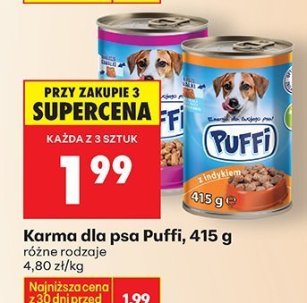 Karma dla psa Puffi, 415 g, różne rodzaje promocja w Biedronka