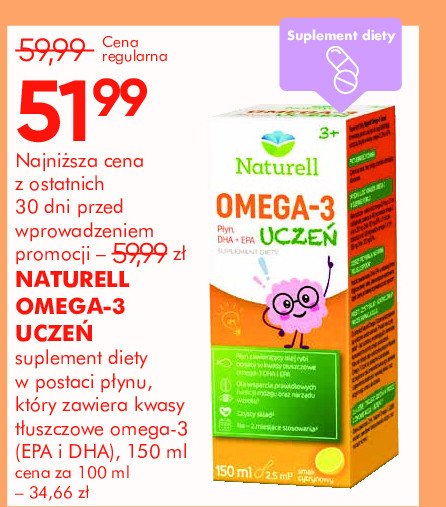 Płyn uczeń Naturell omega-3 promocja