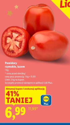 Pomidory rzymskie luzem promocja w Lidl