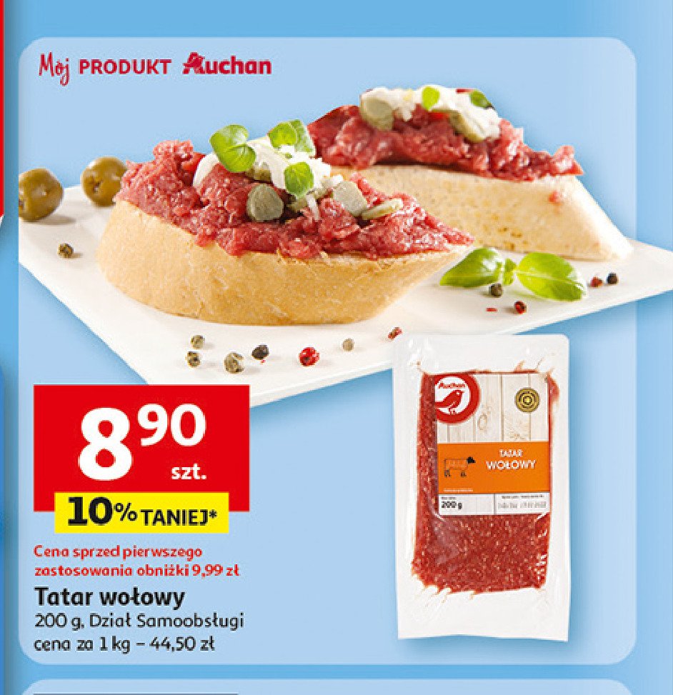 Tatar wołowy Auchan promocja w Auchan