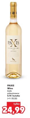 Wino Paxis białe półwytrawne promocja w Kaufland