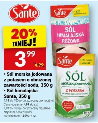 Sól Sól himalajska Sante, 350 g promocja w Twój Market