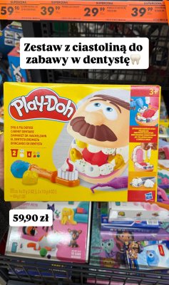 Zestaw z ciastoliną do zabawy w dentystę promocja w Biedronka