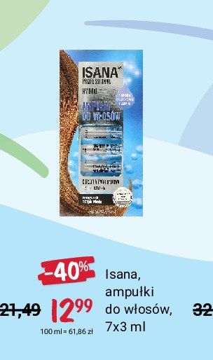Ampu艂ki do w艂os贸w hydro Isana hair professional promocja