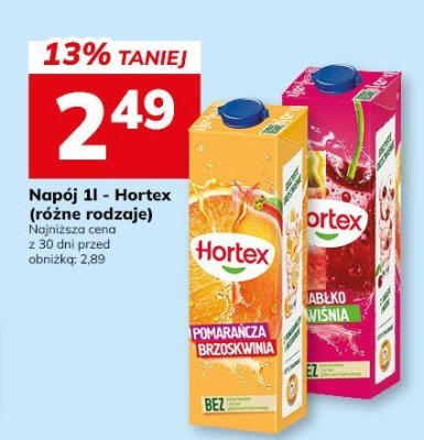 Napój 1l - Hortex (różne rodzaje) promocja w Hitpol