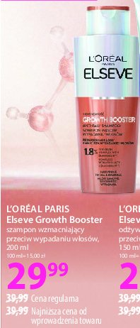 Szampon wzmacniający przeciw wypadaniu włosów L'oreal elseve growth booster promocja w Hebe