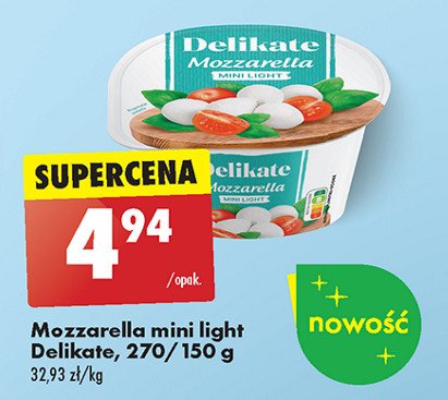 Ser mozzarella mini light Delikate promocja