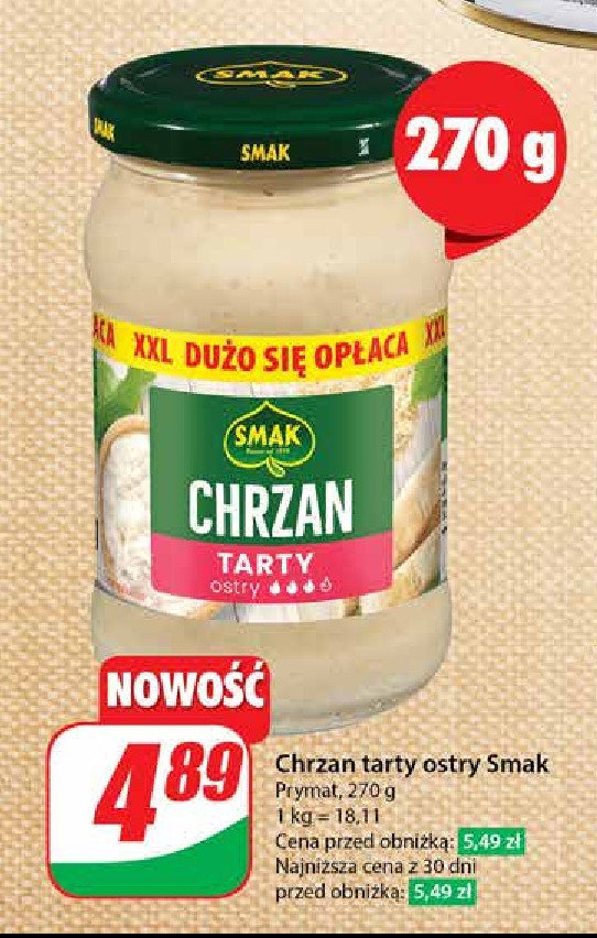 Chrzan tarty Smak promocja