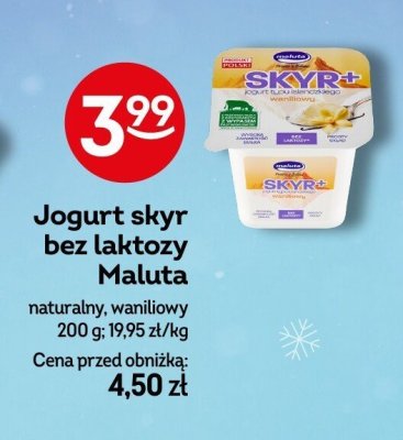 Jogurt skyr bez laktozy Maluta naturalny, waniliowy promocja w Żabka