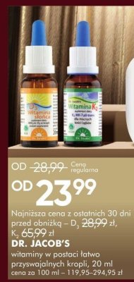 Witaminy w kroplach Dr. Jacob's promocja w Super-Pharm