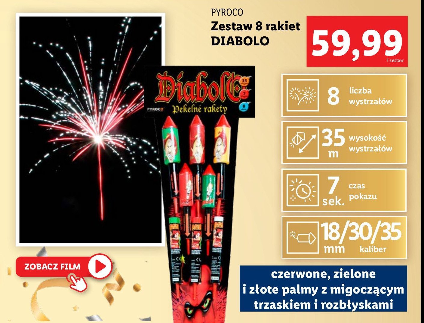 Rakieta diabolo Pyroco promocja w Lidl