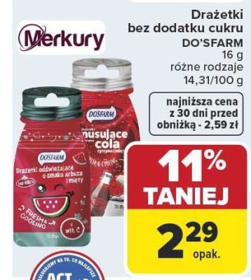 Drażetki bez dodatku cukru DO'SFARM promocja w Carrefour