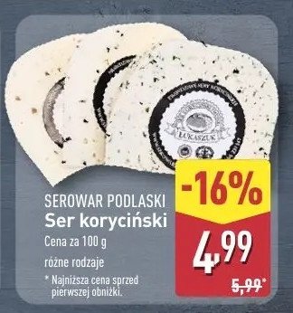 Ser koryciński z pieprzem czarnym Gospodarstwo łukaszuk promocja w Aldi
