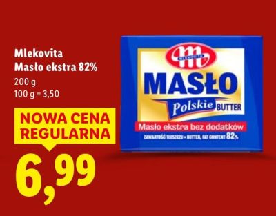 Masło Mlekovita Masło ekstra 82% promocja w Lidl