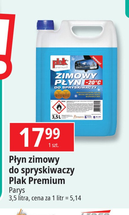 Płyn do spryskiwaczy -20 c zimowy Plak promocja w Leclerc