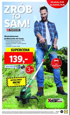 Podkaszarka akumulatorowa 20 v Parkside promocja
