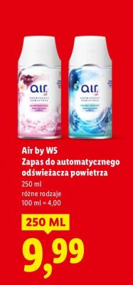 Zapas do automatycznego odświeżacza powietrza Air by W5, różne rodzaje promocja w Lidl