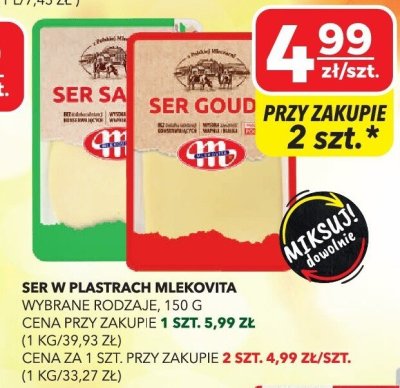 Ser w plastrach Mlekovita Gouda promocja w Top Market