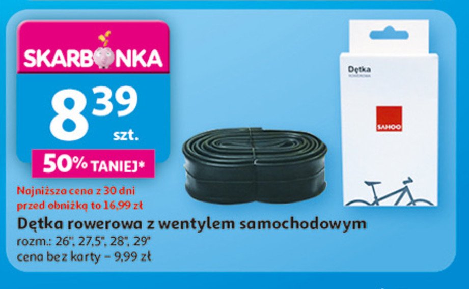 Dętka rowerowa z wentylem samochodowym 27.5'' promocja w Auchan