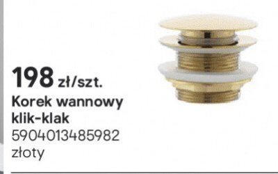 Korek wannowy klik-klak złoty promocja w Castorama