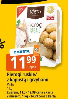 Pierogi ruskie/z kapustą i grzybami Virtu promocja w Leclerc