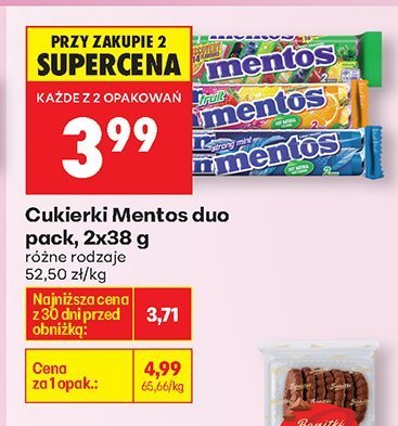 Cukierki Mentos duo pack, 2x38 g promocja w Biedronka